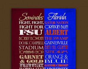 Florida State Seminoles / Universit y of Florida Gators House Divided ...