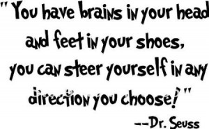 Dr seuss you have brains in your .. art wall sayingsArt /Vinyl sticker ...