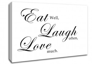 Show details for Kitchen Quote Eat Laugh Love White