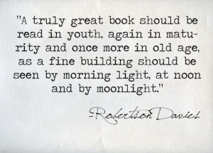 Robertson Davies died in December 1995, in its obituary The Times ...