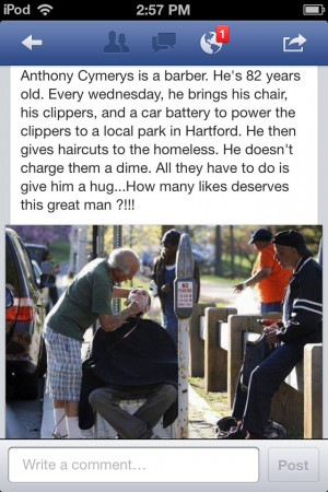 Selfless acts of love and kindness