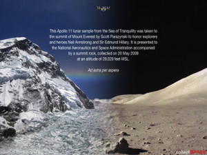 astronaut Scott Parazynski carried the rock to the top of Mt. Everest ...