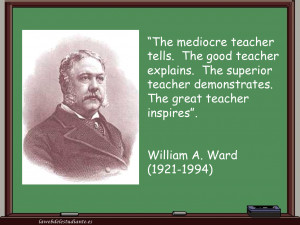 teacher tells. The good teacher explains. The superior teacher ...