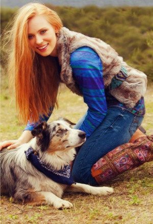 Deborah Ann Woll with a Australian Shepard (Brianna Fraser MacKenzie ...