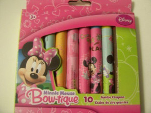... Minnie Mouse Bow-tique Set Of 10 Jumbo Crayons Minnie And Sayings