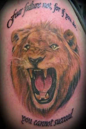 Roaring Lion Outline Tattoo