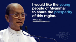 Thein Sein, President of Myanmar, speaking at the World Economic ...