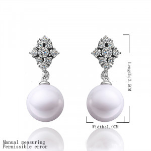 European court pearl earrings, CZ diamond decoration , wear them even ...