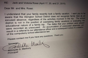 ... To Kids' Principal For Letter Condemning 'Unexcused' Absence (Photos
