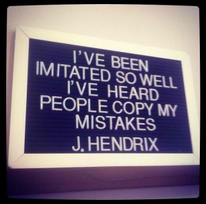 Jimi hendrix, quotes, sayings, people, copy, mistakes