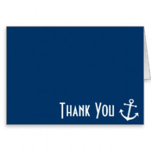 Boat Anchor Thank You Note Cards (Dark Blue)