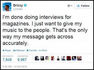 draketwit3 Rapper Drake Whining About Not Being On Rolling Stone Cover