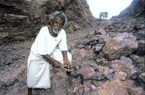 Dashrath worked in the fields on the other side of the mountain