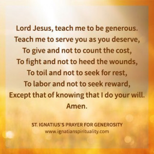 St. Ignatius's Prayer for Generosity