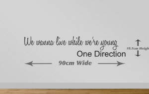 Live While Were Young Wall Sticker Quote 25 – We wanna live while ...