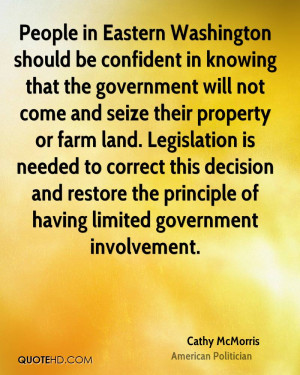 ... and restore the principle of having limited government involvement