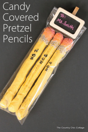 Candy Covered Pretzel Pencils for Teacher Appreciation Week -- make ...