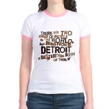 Detroit (Funny) Gift Jr. Ringer T-Shirt for