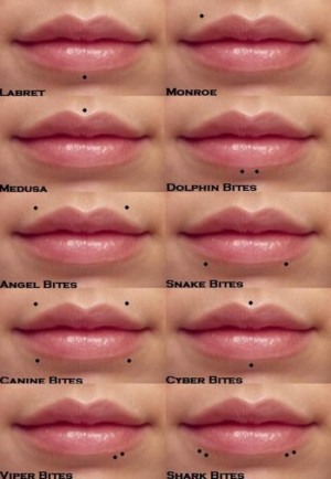 Here are some ideas for lip piercing:
