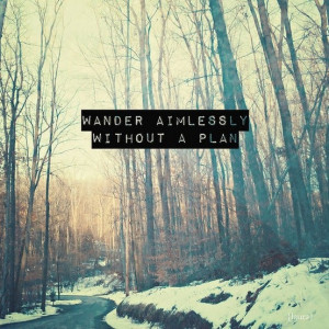 Wander aimlessly without a path.