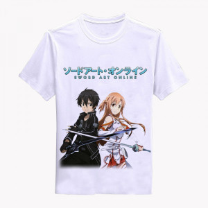 Sword Art online Asuna and Kirigaya Kazuto pure cotton T shirt tee