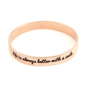 Life is Always Better with a Smile Rose Gold Bangle