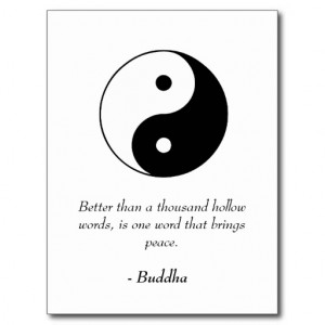 Famous Buddha Quotes - Hollow Words and Peace Postcard