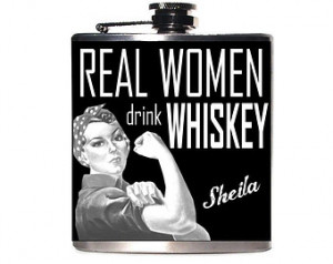 ... the Riveter, Whiskey Flask, Whisky Drinker Gift, Hip Flask Funny