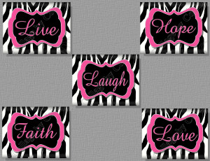 Purple Zebra Print Quote Smile Dream Live Love by collagebycollins