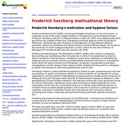 frederick herzberg motivational theory, motivators and hygiene factors ...