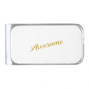 ... Quote Gold Faux Glitter Quotes Customized Silver Finish Money Clip