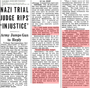 Nuremberg Judge rubbishes Nuremberg trials