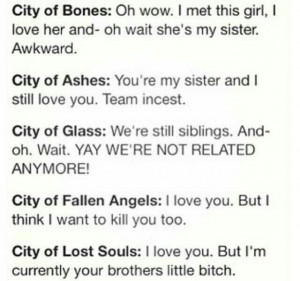 Hey remember when Jace and Clary werehappy? Oh wait.. Best Books ever ...