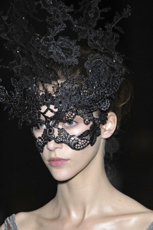 Philip Treacy Lace Masks – Valentino Fall 2009 Couture