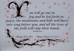 calligraphy bible verse | Girl's Baptism, Bible Verse, custom ...