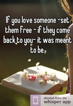 If you love someone -set them free - if they come back to you- it was ...