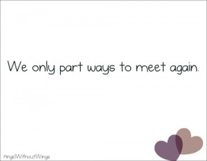 We Only Part Ways to Meet Again ~ Goodbye Quote