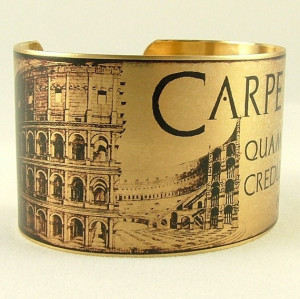 Carpe Diem Quote - Roman Poet Horace - Latin Brass Cuff Bracelet ...
