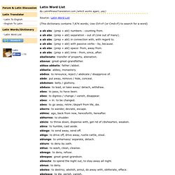 Latin Phrase Translation - Words in Latin