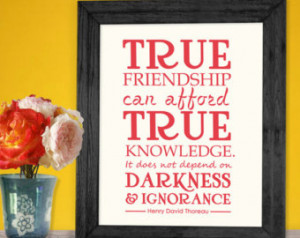 True Friends Quote Print with Henry David Thoreau Friendship Quote ...