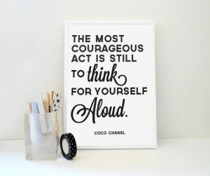 Typography Print Coco Chanel Quote Think for by SacredandProfane, $24 ...