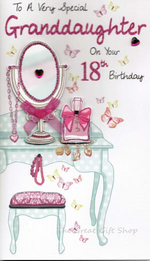 ... Very Special Granddaughter on your 18th Birthday Large Greetings Card
