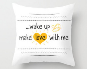 Love pillow Decorative throw pillow s black and white yellow pillow ...