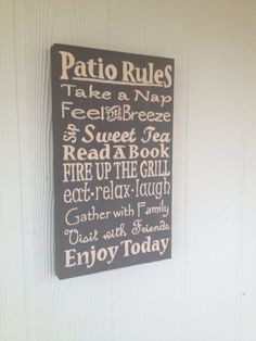 Patio Rules Sign Porch Rules Sign Deck Rules by MoreThanFrills, $35.00 ...