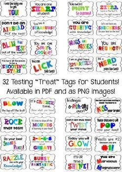 TESTING DESK TAGS FOR STUDENTS + ENCOURAGEMENT NOTE IDEA FOR PARENTS ...