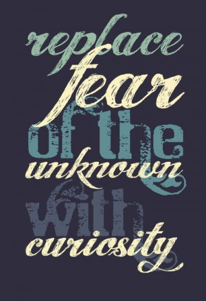 Replace fear of the unknown with curiosity. #goal #progress #change