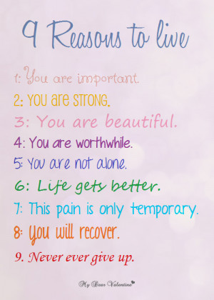 Inspirational Life Quotes - 9 Reasons to Live
