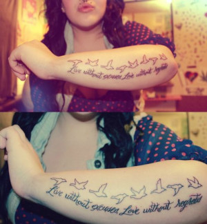 tattoo #quote #birds Tattoo Ideas, Quotes Tattoo, Regret Tattoo Quotes ...