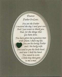 FATHERs IN LAW Dads GRACIOUS MAN verses poems plaques