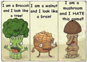 am a broccoli and i look like a tree i am a walnut and i look like a ...